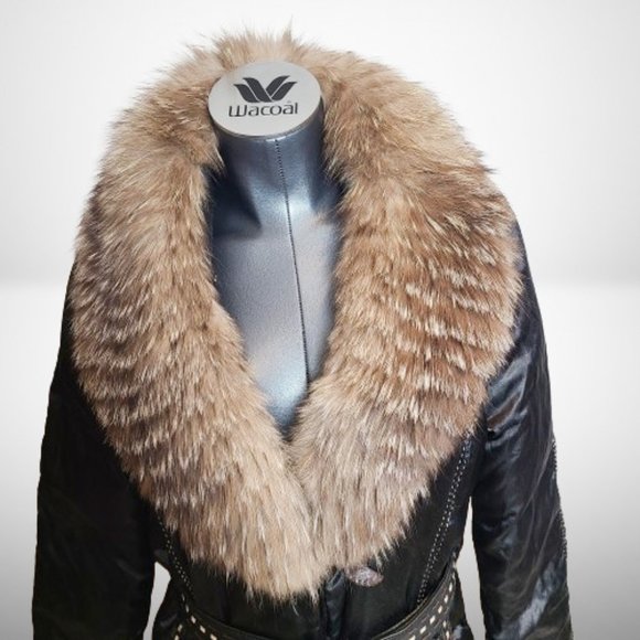 STUNNING FENDI WOMEN'S COAT WITH FOX FUR DETACHABLE COLLAR SIZE: L - Picture 3 of 16